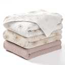 Lulumoon Baby Muslin Swaddle Blankets: Soft Receiving Blanket for Newborn - Cotton Swaddling Blankets for Neutral 3Pack(SandDaisy)