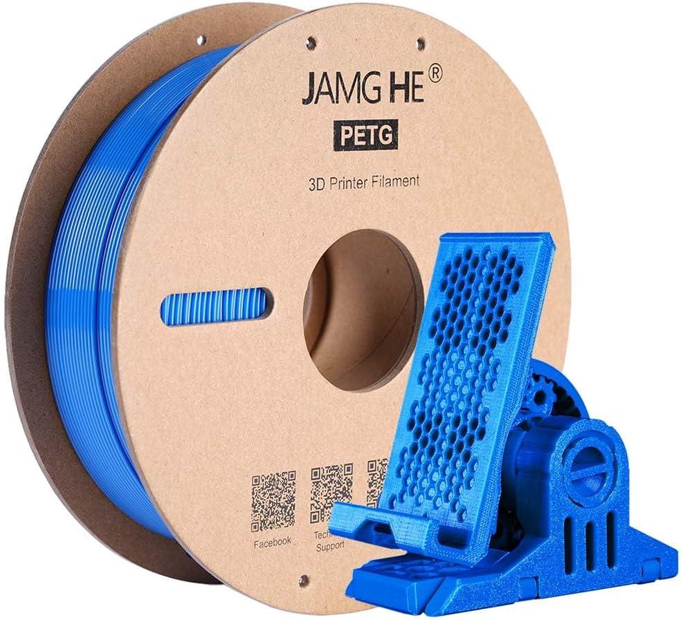 PETG Filament for 3D Printer, JAMG HE 1.75mm 1KG Precision +/- 0.02 mm PETG Filament Spool for 3D Printing Refills (Blue)