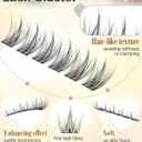 Natural Lash Clusters Kit Wispy Eyelash Clusters Fairy Cluster Eyelash Extensions Kit C Curl Lash Extension Kit Waterproof Individual Lashes (With Tweezers)