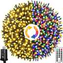 Upgraded 218FT 650 LED Color Changing Christmas String Lights Outdoor/Indoor, Remote Control & 11 Modes & Timer Green Wire Christmas Tree Lights, Waterproof Fairy String Lights for Tree Xmas Garden