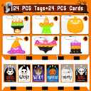 Halloween Party Favors for Kids,24 Packs Mini Pop Fidget Toys with Novelty Cards, Bulk Trick or Treat Keychain for Toddler Teen Age 3-8,8-12,Halloween Goodie Bag Stuffers Classroom Prizes Sensory Toy