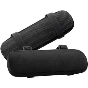 MOSISO Chair Armrest Pads (2 Pack), Memory Foam Home/Office Chair Arm Rest Covers Comfy Computer Gaming Elbow Cushion Removable Washable Elbow Support Forearm Pressure Relief, Black