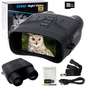 4K Night Vision Binoculars Goggles for Adults-Perfect for Boating, Hunting & Camping - 36MP Photos & Full HD Videos, Large 3'' Display, 4000mAh Rechargeable Battery, Complete with 32GB Memory Card