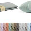 100% Cotton Percale 3-Piece Bedding Bundle- 1 Piece Flat Sheet + 2 Pieces of Pillowcase, Crisp and Cool Strong Bed Linen King, Pastel Turk