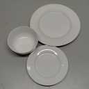 Amazon Basics Kitchen Dinnerware Set, Microwave and Dishwasher Safe, Plates, Bowls, Service for 6, 18-Piece, White