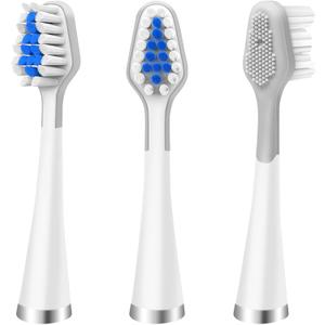 3-Count Toothbrush Replacement Heads Compatible with Watepik Complete Care 5.0/9.0 (CC-01/WP-861) with Tongue Scraper, STRB-3WW