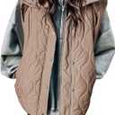 EVALESS Cropped Puffer Vest Women Lightweight Quilted Stand Collar Sleeveless Jackets Fall Winter 2025 Button Zip Up Coat (Medium, Apricot Pink)