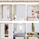 StangH Thermal Insulated Accordion Curtain Temporary Door for Bedroom Closet, Light Blocking Folding Curtain for Laundry Area Bathroom with Tieback and Hooks, Pure White, W50 x L80, 1 Panel