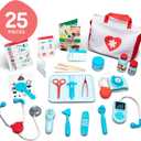 Melissa & Doug Get Well Doctor Kit, 25-Piece Toddler Doctor Play Set, Realistic Pretend Play Toys & Accessories, Preschool Toys for Girls & Boys Ages 3+