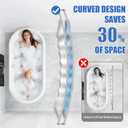 Double Curved Shower Curtain Rod 42 to 72 Inches Elegant Double Shower Curtain Rod Adjustable Wall Mounted Double Shower Curtain Pole for Bathroom (Silver, 42 to 72")