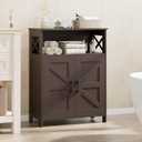 Homhedy Farmhouse Bathroom Storage Cabinet with Doors, Small Floor Cabinet, 11.8"D x 23.6"W x 31.5"H