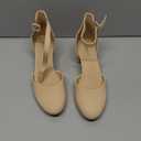 DREAM PAIRS Women's Closed Round Toe Low Block Heels Ankle Strap Chunky Heel Pumps Dress Wedding Office Party Shoes, Size 7, Beige