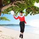 3 Pack Olive Oil Costumes Women's Large Cosplay Costume for Adult Red Black Long Sleeve Dress Earrings White Socks