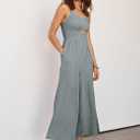 ANRABESS Womens Jumpsuit Summer Beach Vacation Romper 2025 V Neck Sleevelsee Spaghetti Strap Cutout Linen Wide Leg Clothes grey Large 