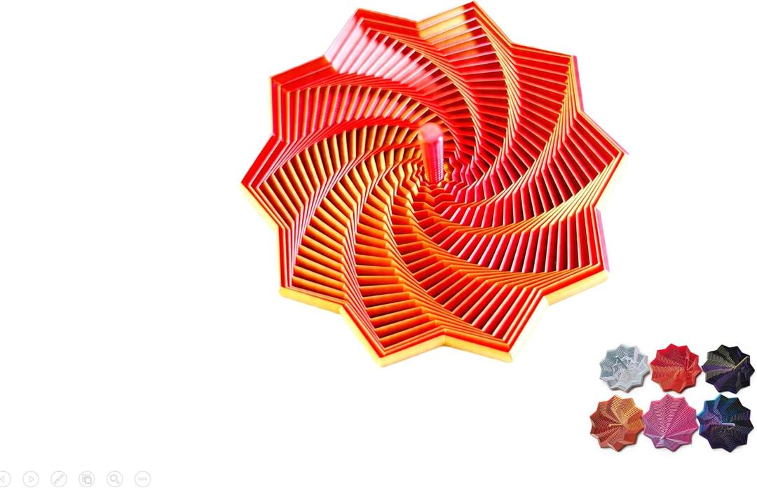 Large 6.9In,3D Printed Fidget Toys, Dual Motion Fidget Toy,Fractal Fidget Hexagon with More Sturdy Handle, New Star Shaped Fidget Toys for Office Desktop Decompression Toys ,Multi-Color (Rose-Golden)