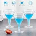 Zezzxu 24 Pack Plastic Martini Glasses 7 Oz Disposable Cocktail Glasses, Tall Mini Martini Glasses Perfect for Fall Halloween Party Birthday Wedding and All Events