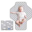 Baby Portable Changing Pad Travel - Waterproof Compact Diaper Changing Mat with Built-in Pillow - Lightweight & Foldable Changing Station, Newborn Shower Gifts