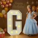 Marquee Letters Large Light Up Letters G for Birthday Party Decor Wedding Graduation Decorations, 2.3FT Marquee G Signs for Marry Me Proposal Prom Valentine's Day Gender Reveal Anniversary Decor