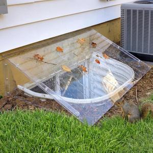 Vercraft 46"L X 20"W X 12"H Atrium Basement Window Well Cover Outside Protection Clear Polycarbonate Egress Window Well Covers with UV Resistant Easy Installation for Outside Garden
