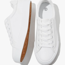 SERNIAL Womens White Tennis Shoes PU Leather Sneakers Casual Walking Shoes for Women 8.5