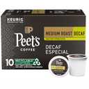 Peet's Coffee, Medium Roast Decaf Keurig K-Cup Pods, Decaffeinated Arabica Coffee - Decaf Especial 10 Count (1 Box of 10 Pods), No BB Date