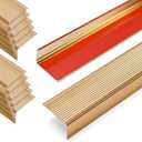 36" Metal Stair Nosing, Self Adhesive Aluminum Stair Edge Protector, Non Slip Stair Treads, for Indoor Outdoor Staircases, 36 x 2 x 1.2in (10 Packs, Golden)