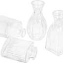 GLEAVI 4pcs Glass Flower Vases for Home Decoration Small Table Centerpiece Vases for Floral Arrangements and Sturdy Design for Office Restaurant and Present Use