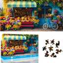 Extra Large Floral Bakery 1000-Piece Jigsaw Puzzle for Adults - Challenging Irregular Shapes, No-Dust Puzzle Board, Family Time, Ideal Gift for Puzzle Lovers, Finished Size 31.5 x 16.4 inch