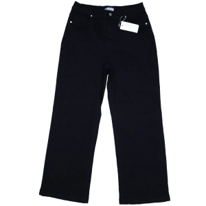 Ettelo Dark Wash Black Mid Rise Stretch 5 Pocket Wide Leg Denim Jeans Womens 16