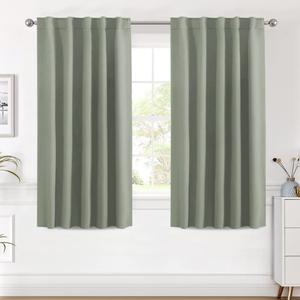 H.VERSAILTEX Blackout Curtains Thermal Insulated Window Treatment Panels Room Darkening Blackout Drapes for Living Room Back Tab/Rod Pocket Bedroom Draperies (2 Panels, Light Sage, 42 x 54 Inch)
