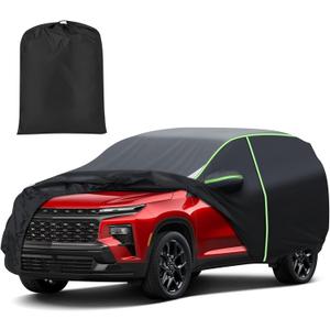 Mixsuper Liner Car Cover for Chevy Traverse 2009-2026, 7 Layers Full Car Cover All Weather Car Covers for Chevy Traverse, Waterproof Outdoor Cover with Zipper Door Reflective Strips