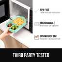 GORILLA GRIP BPA-Free Leakproof Bento Lunch Box for Women, Men, Kids, On-the-go Easy to Carry Handle, Microwave Safe Hot or Cold Food Container, Lid Includes Built-In Utensil Set, 1 Tier Style, Mint