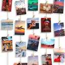 SF SOONEAT Picture Frames Collage Wall Decor Hanging Photo Display Multiple Family Tree Polaroid Celebration of Life Decorations with String, Blackboard, 30 Clips