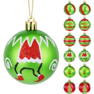 12 Pcs Christmas Decorations Indoor, 2.4" Christmas Ornaments for Tree Glittering Hanging Christmas Tree Decorations Red Green Christmas Ornaments Balls for Xmas Party Home Decor