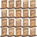 Chunful 20 Pcs Wedding Wooden Table Numbers with Wooden Base Rustic Wedding Centerpieces for Tables Number Sign for Banquet Restaurant Party Decor(Classic Style)