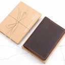 Robrasim Leather Journal Cover for Field Notes, Notebook Cover for Moleskine Cahier, Handmade Vintage Leather Cover for 3.5" x 5.5" Notebooks, Coffee
