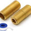 [2-pack] Brass Pipe Adapter Plumbing, G1/2" Male Thread to NPT1/2" Male Pipe Fitting Extender, Seamless and Leakproof (Total Length 2.5")