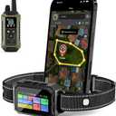 GPS Wireless Dog Collar Fence System - No Monthly Fee App Control, Custom Polygon Boundary & Remote Training, Free Phone Tracker for Up to 5 Pets, Virtual Electric Fence for Dogs, Black