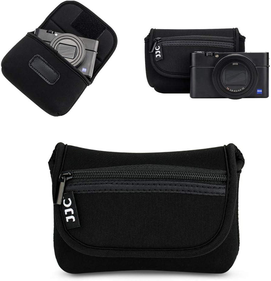 JJC Compact Camera Case Travel Pouch Sleeve for Canon G7X G9X G5X SX740 SX620 Sony ZV-1 II ZV1 ZV-1F ZV1F RX100 VII VI VA IV Olympus TG-7 TG-6 TG-5 TG-4 Ricoh GR IV III II Kodak Ektar H35N FZ45 & More (Black)
