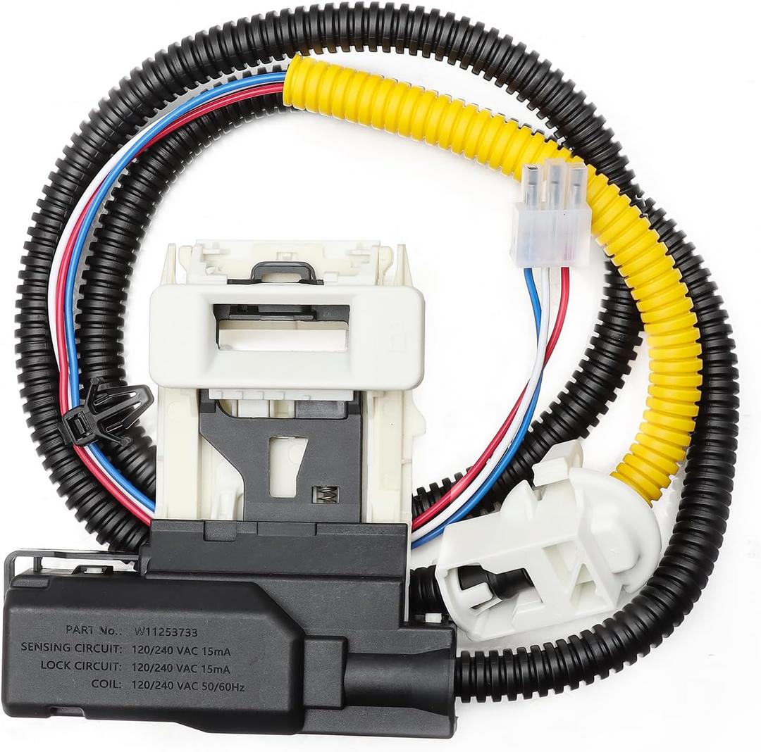 W11307244 Washer Lid Lock (3 Wire) Washer Door Lock Compatible with Whirlpool Maytag Amana Kenmore Replace W11253733, W10838613, W10838613VP, etc