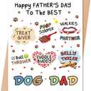 3 x Funny Father's Day Card Gift for Dog Dad, Fathers Day Card from Dog