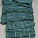 Microfiber Dish Towels - Soft, Super Absorbent and Lint Free Kitchen Towels - 8 Pack (Lattice Designed Green Colors) - 26 x 18 Inch (Dark Green)