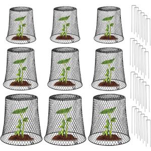 9 Pcs Chicken Wire Plant Covers Protectors from Animals, Garden Cloches Plants Cages Outdoor, Garden Protection from Animals, Keep Animals Out (8+9+11 Inch)