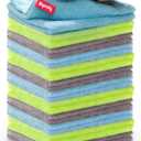 24-Pack Microfiber Cleaning Cloth, 11.5x11.5 Microfiber Towels for Cars, Dishes & House, for Detailers, Chefs & Efficient Home | Scratch-Free, Lint-Free, Ultra Absorbent(Blue/Green/Grey)