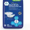 MED PRIDE Maximum Absorbency Adult Briefs for Incontinence with Refastenable Tabs - Ultra-Absorbent Adult Diapers for Men & Women- Bladder Control Unisex Disposable Underwear (XX-Large - Bag of 12)