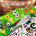 93PCS Soccer Party Favors Set, Slap Bracelets, Keychains, Stickers, Soccer Goodie Gift Bags for Party and Decorations