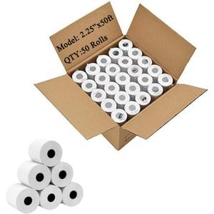 OausTect Thermal Paper Rolls 2 1/4" x 50', 50 Rolls Receipt Paper, Fits Thermal POS Printer, Cash Register, Credit Card Machine, White
