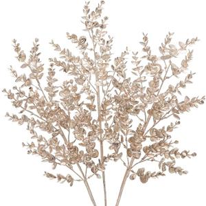 Hollyone 20 Pcs Glitter Christmas Tree Picks and Sprays Artificial Eucalyptus Branches 13" Blue Eucalyptus Leaves Picks Stems for Christmas Tree DIY Garland Wreath Crafts Home Decoration