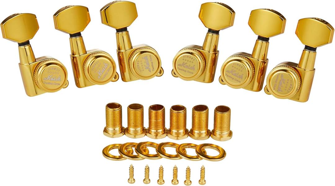 Guitar Locking Tuners 18:1 Guitar Tuning Keys Pegs Locking Tuning Machines Heads for Strat/Tele/Les Paul Electric/Acoustic Guitars Gold
