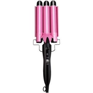 Hair Curling Iron Ceramic Professional Triple Barrel Hair Curler Egg Roll Hair Styling Tools Hair Styler Wand Curler Irons Pink